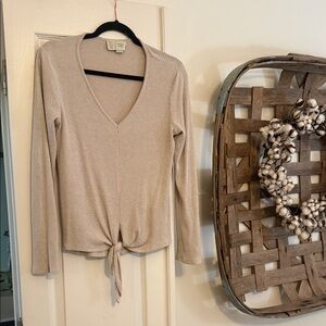 Anthropologie Saturday Sunday V-Neck Tie-Front Women's Top